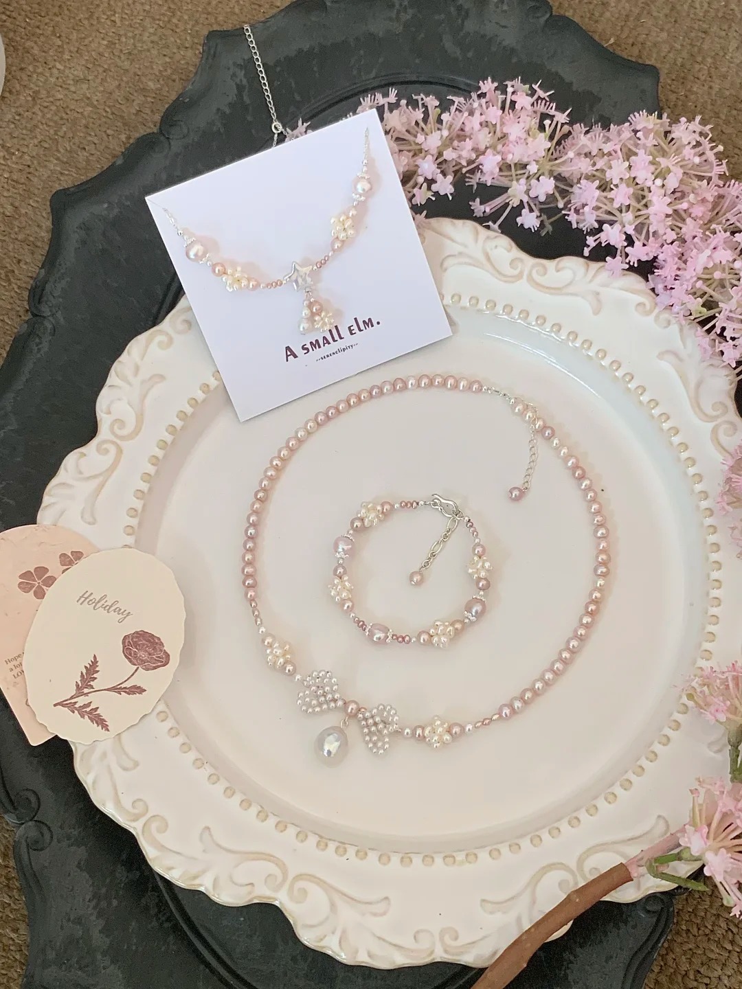 Natural pearl princess style necklace handmade for daily matching