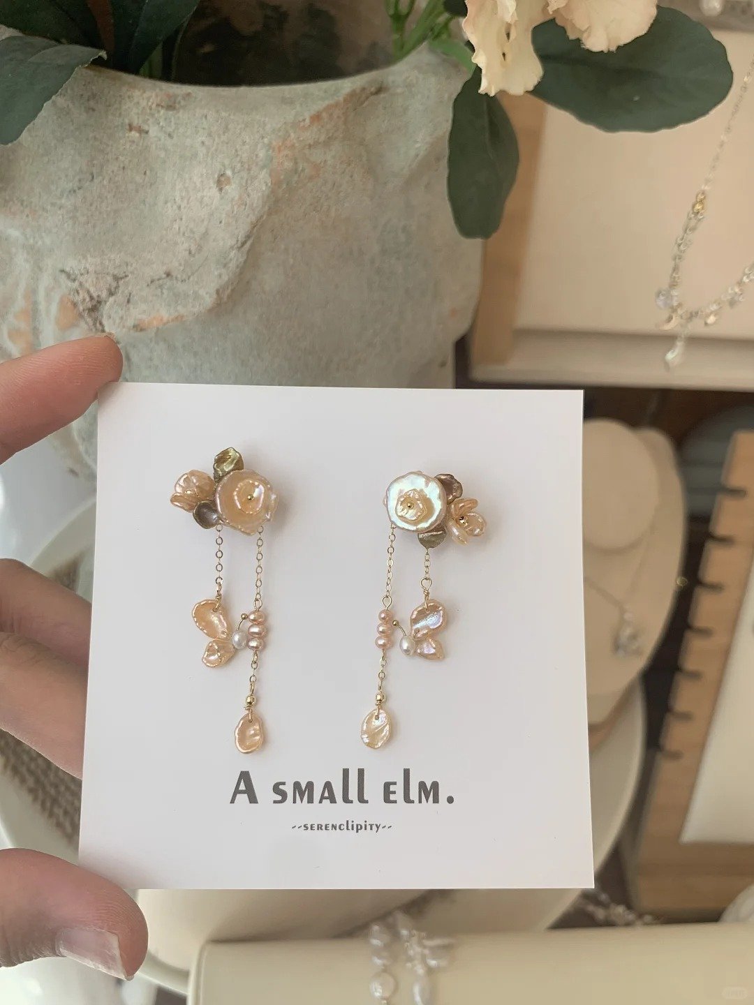 Rose Pearl Earrings