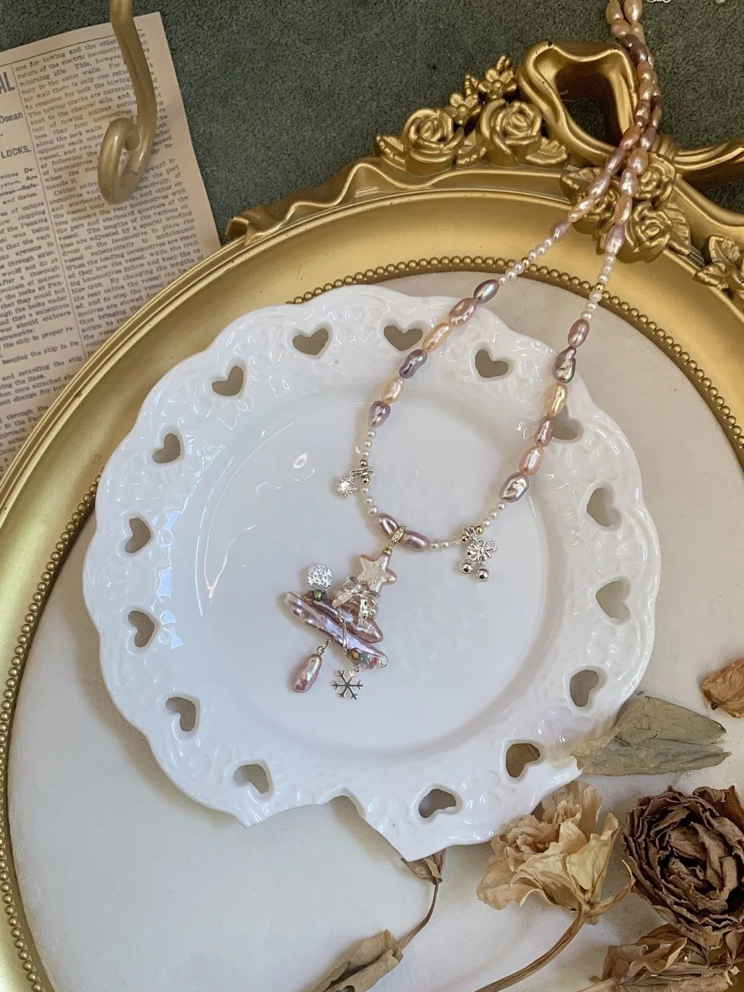 Christmas Tree Pearl Necklace