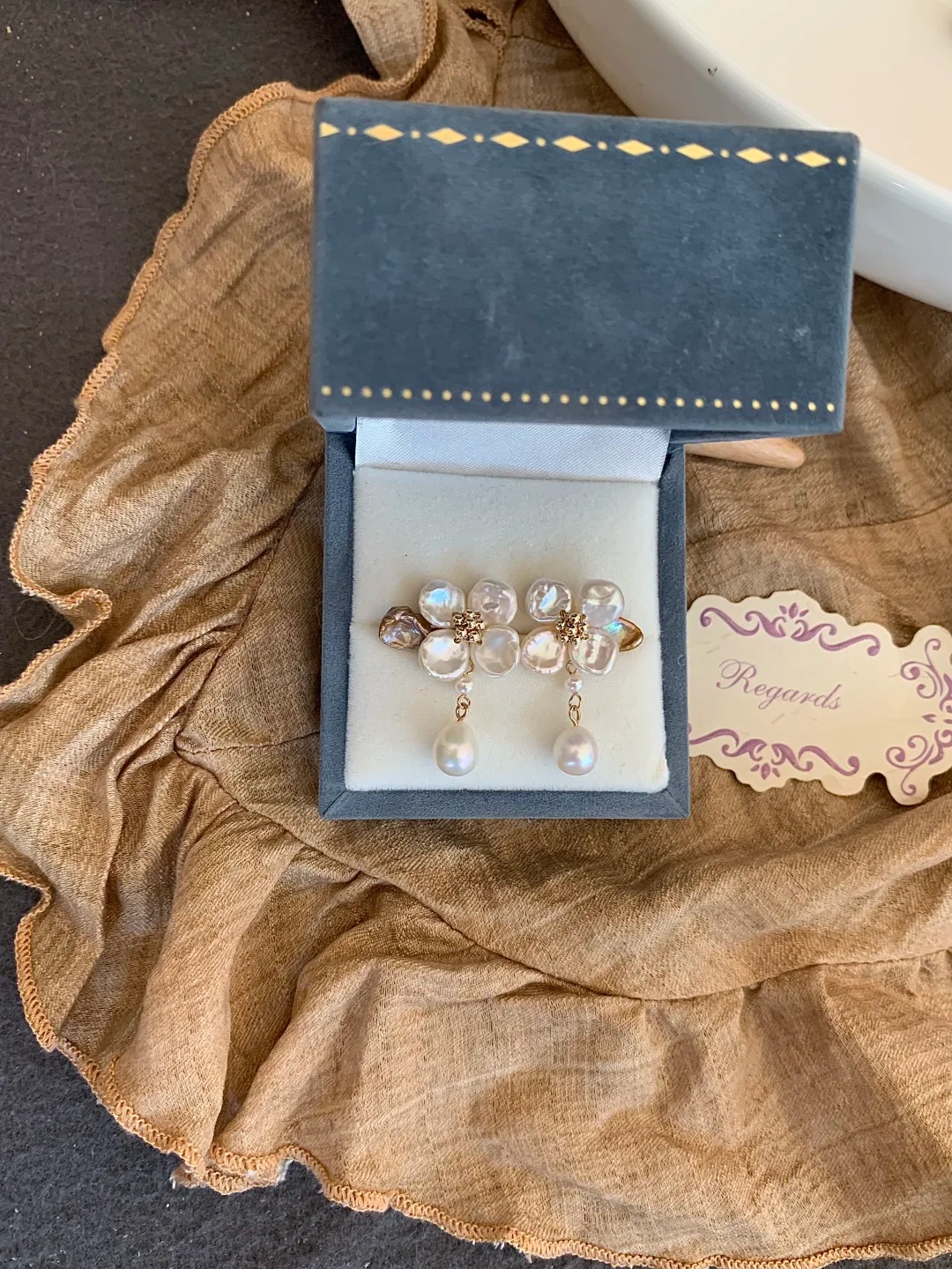 Sweet Tea Series Natural Pearl Earrings