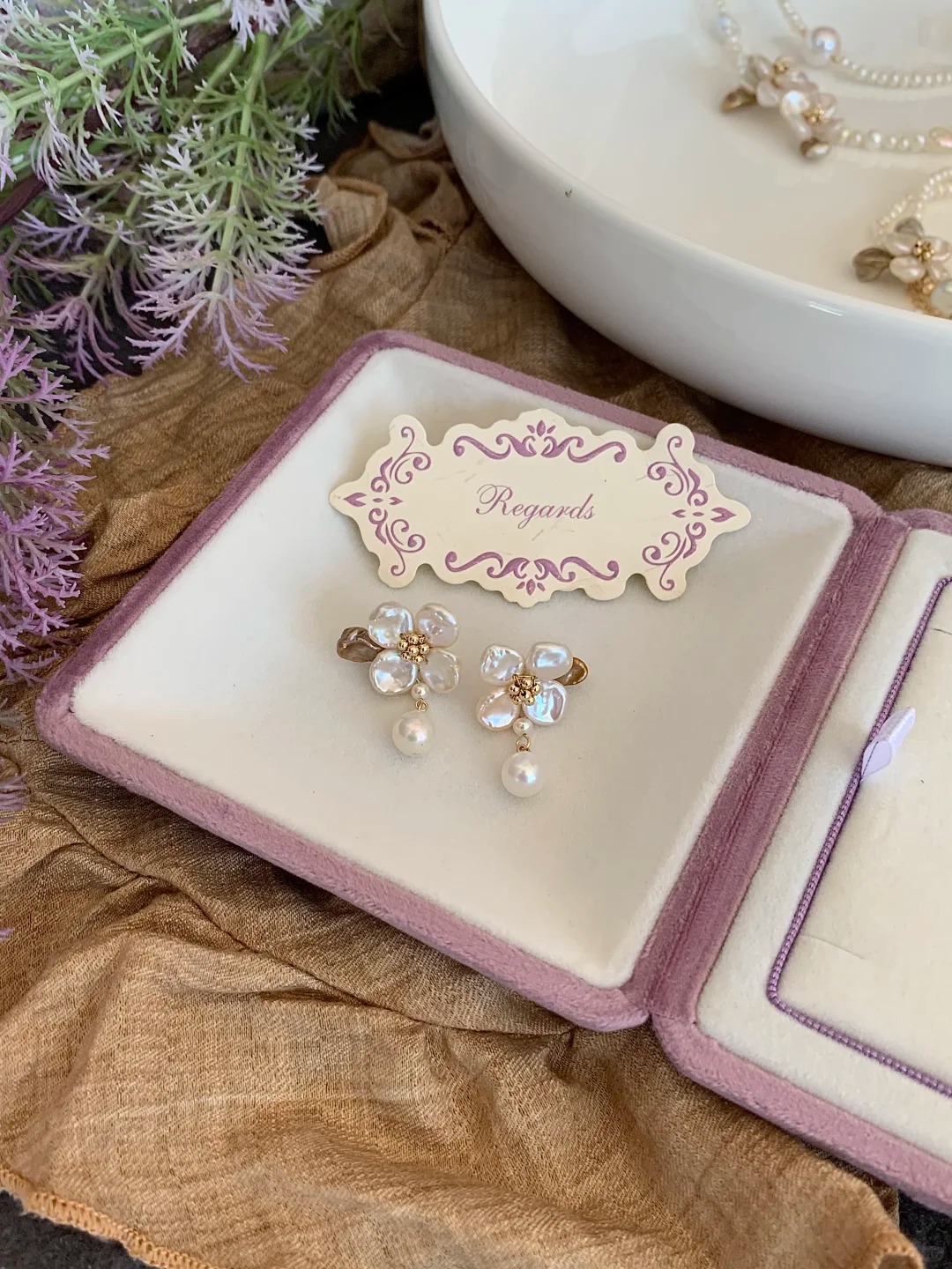 Sweet Tea Series Natural Pearl Earrings