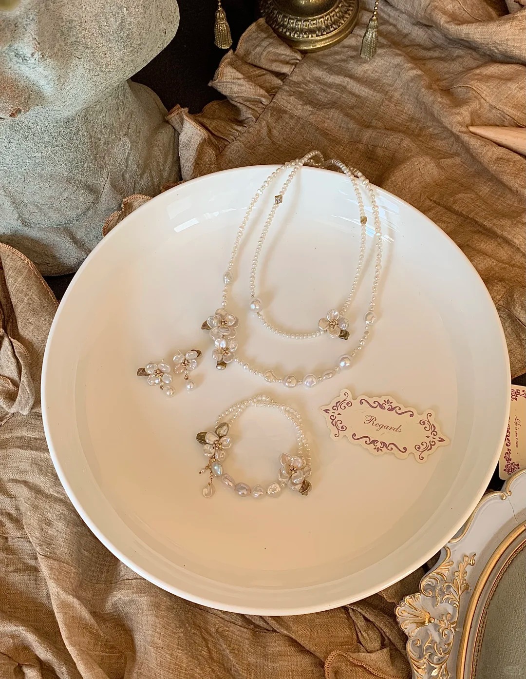 Sweet Tea Series Flower Pearl Bracelet