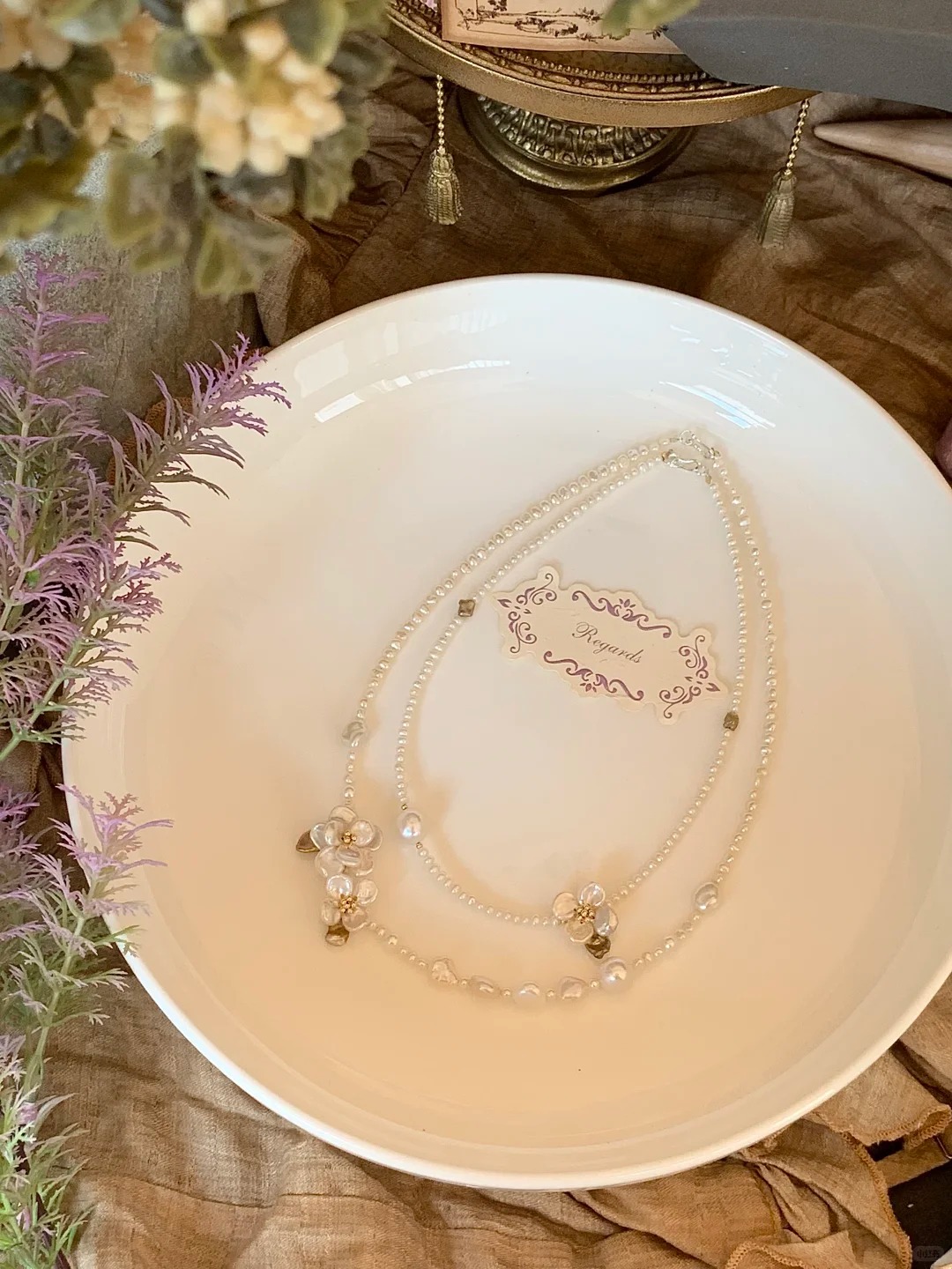 Sweet Tea Series Flower Pearl Necklace