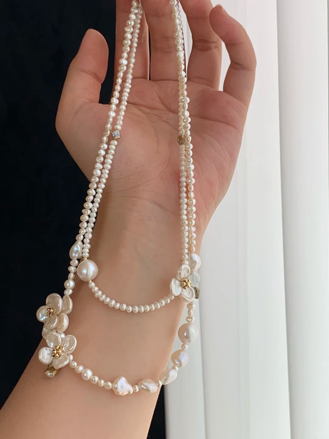 Sweet Tea Series Flower Pearl Necklace