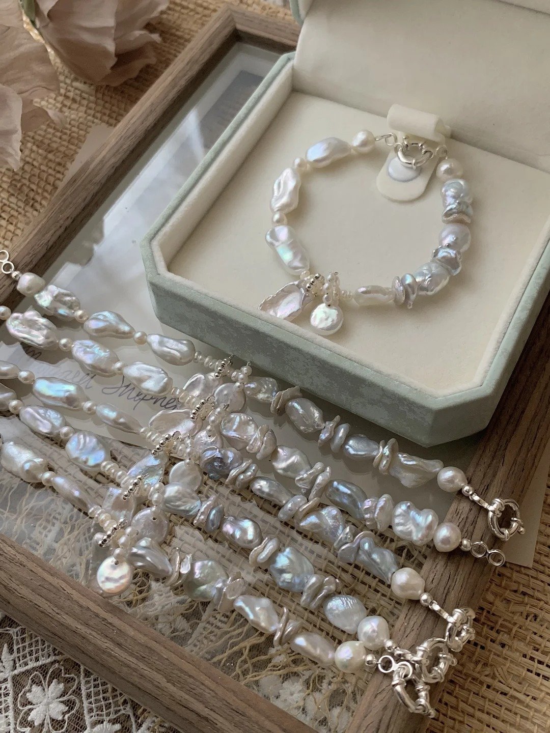 Blue Pearl Bracelet