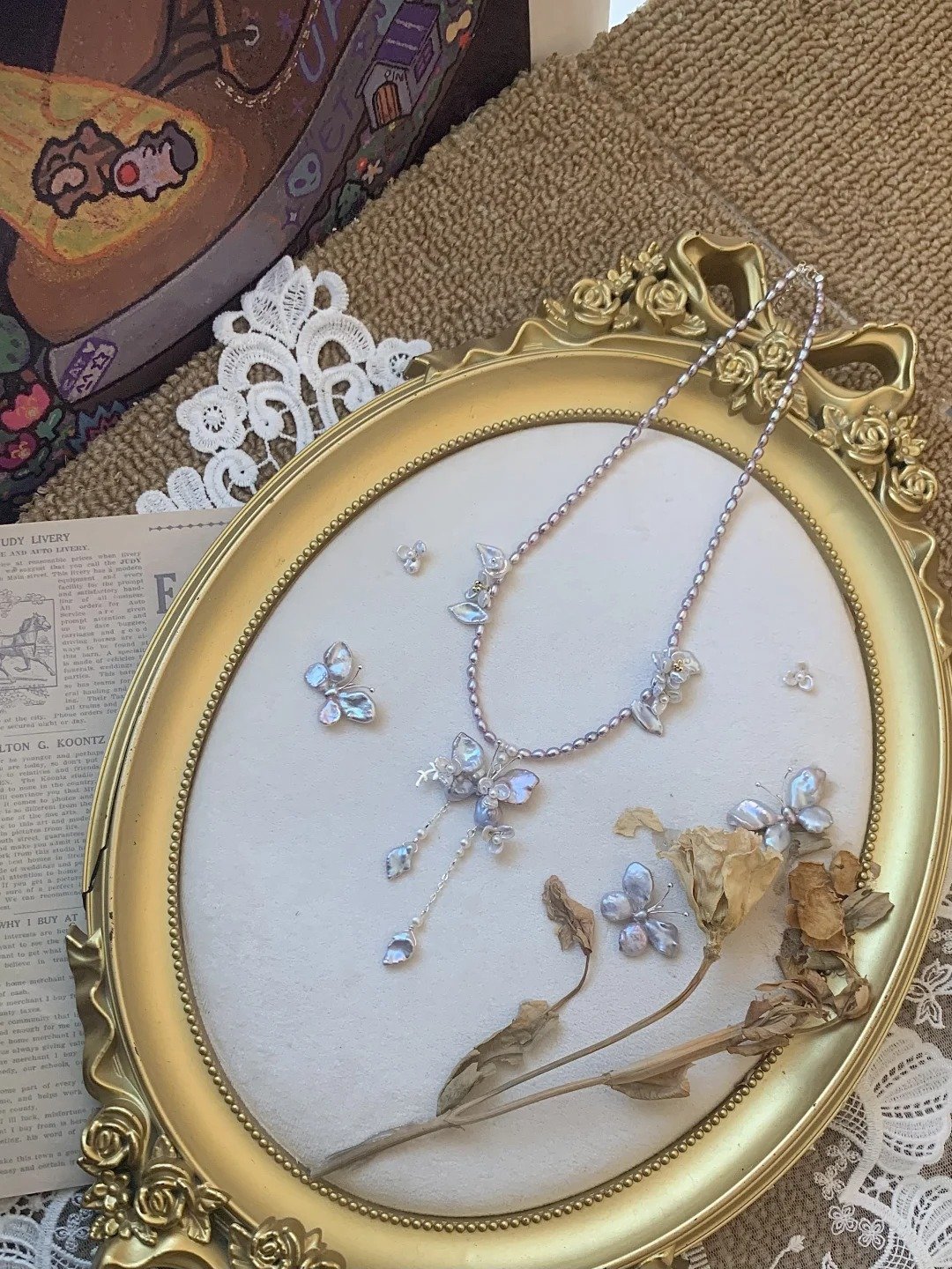 Butterfly Pearl Necklace