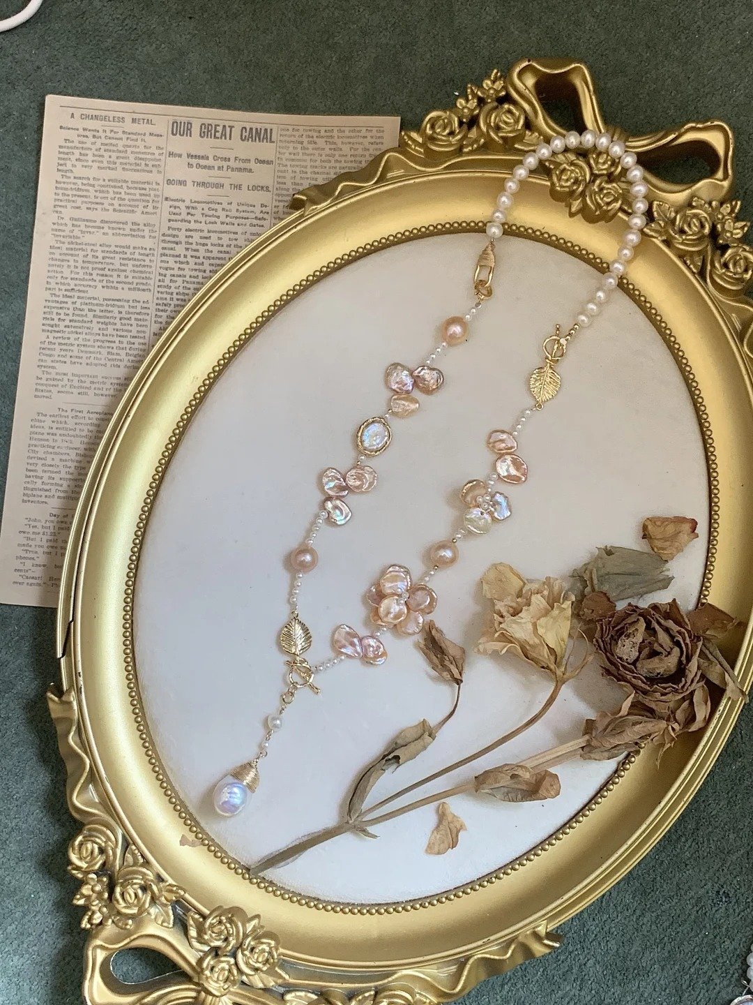 Water Drop Flower Pearl Necklace