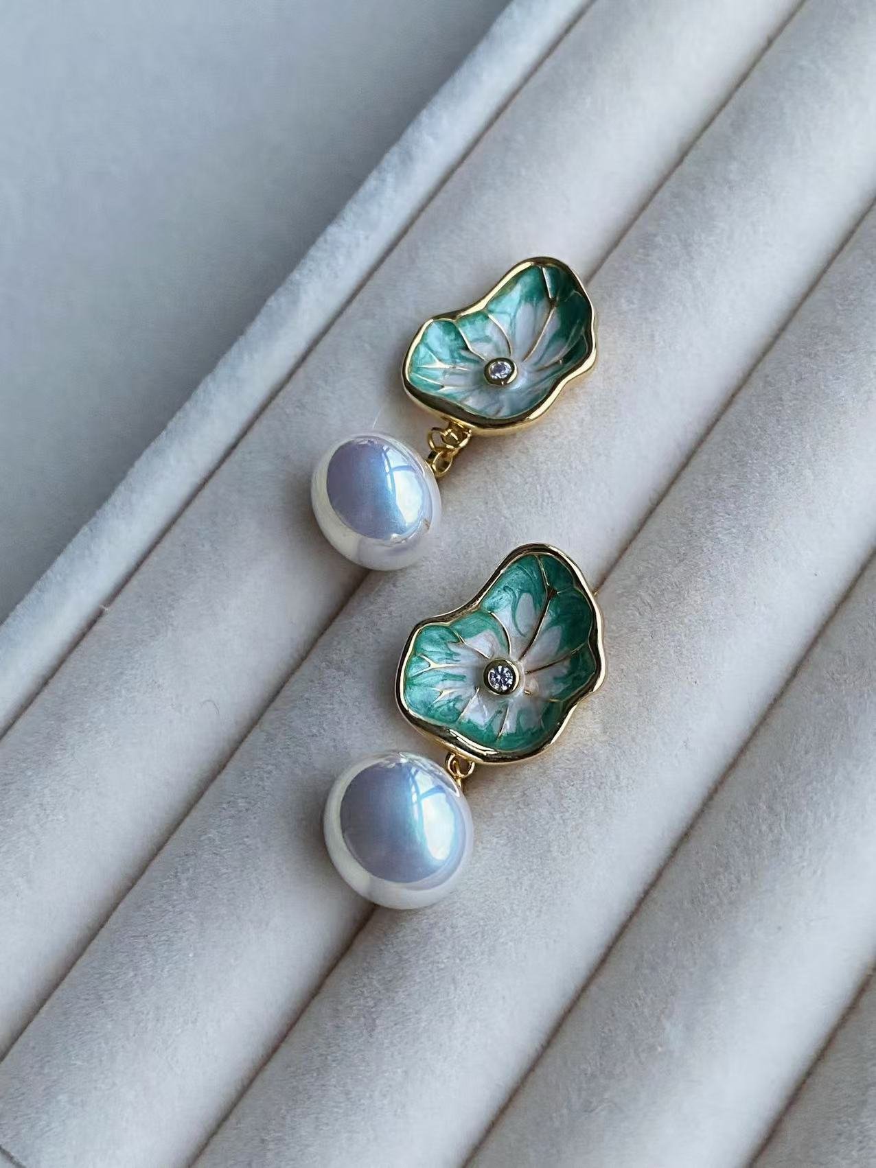 Lotus leaf earrings
