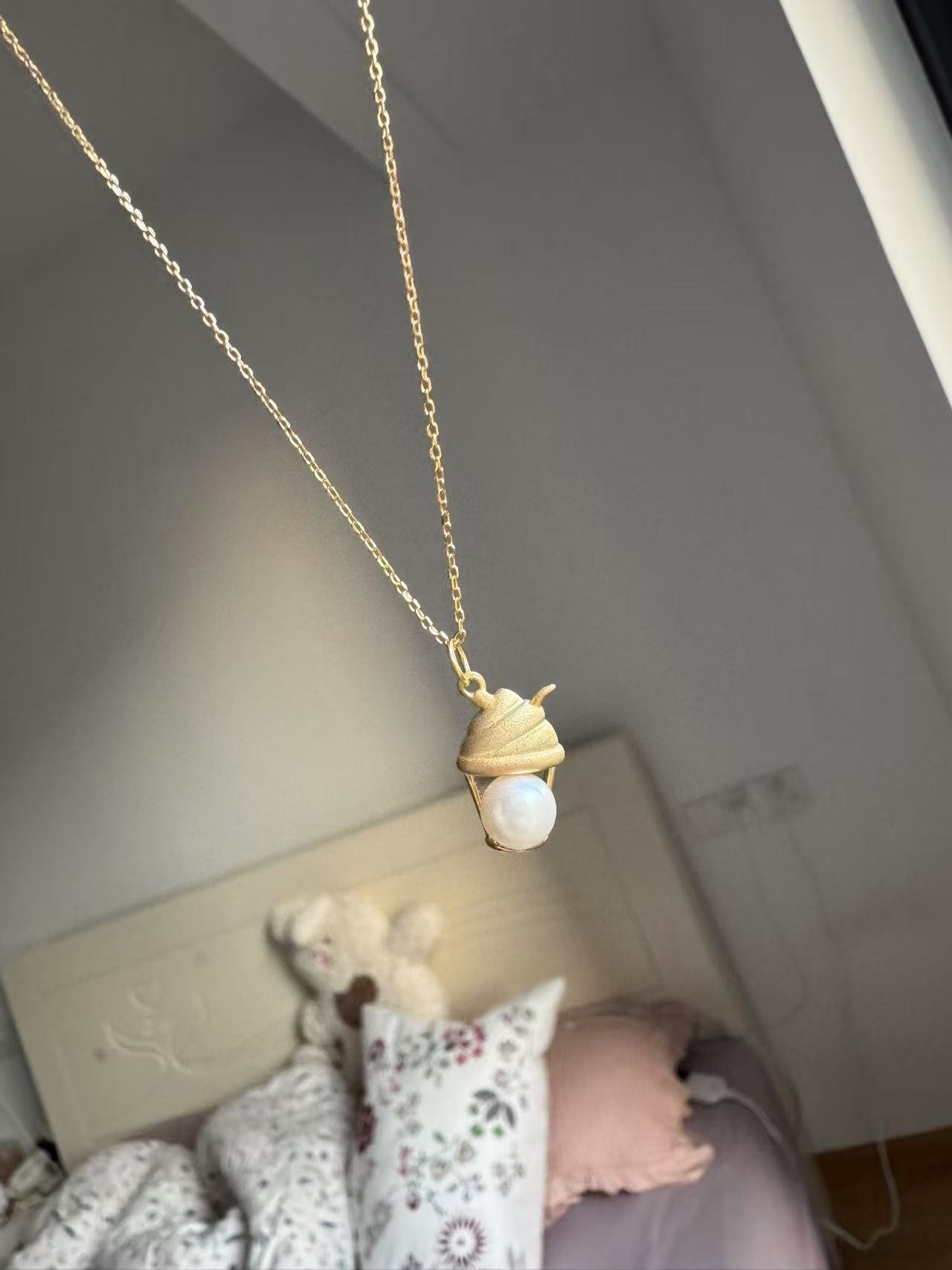 Milk Tea Pearl Pendant