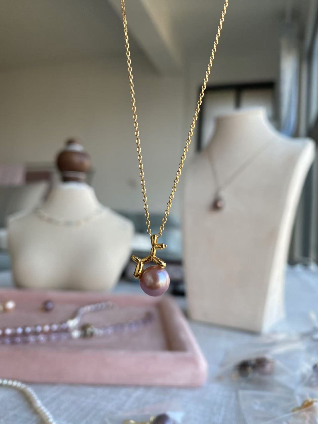 Puppy Pearl Necklace
