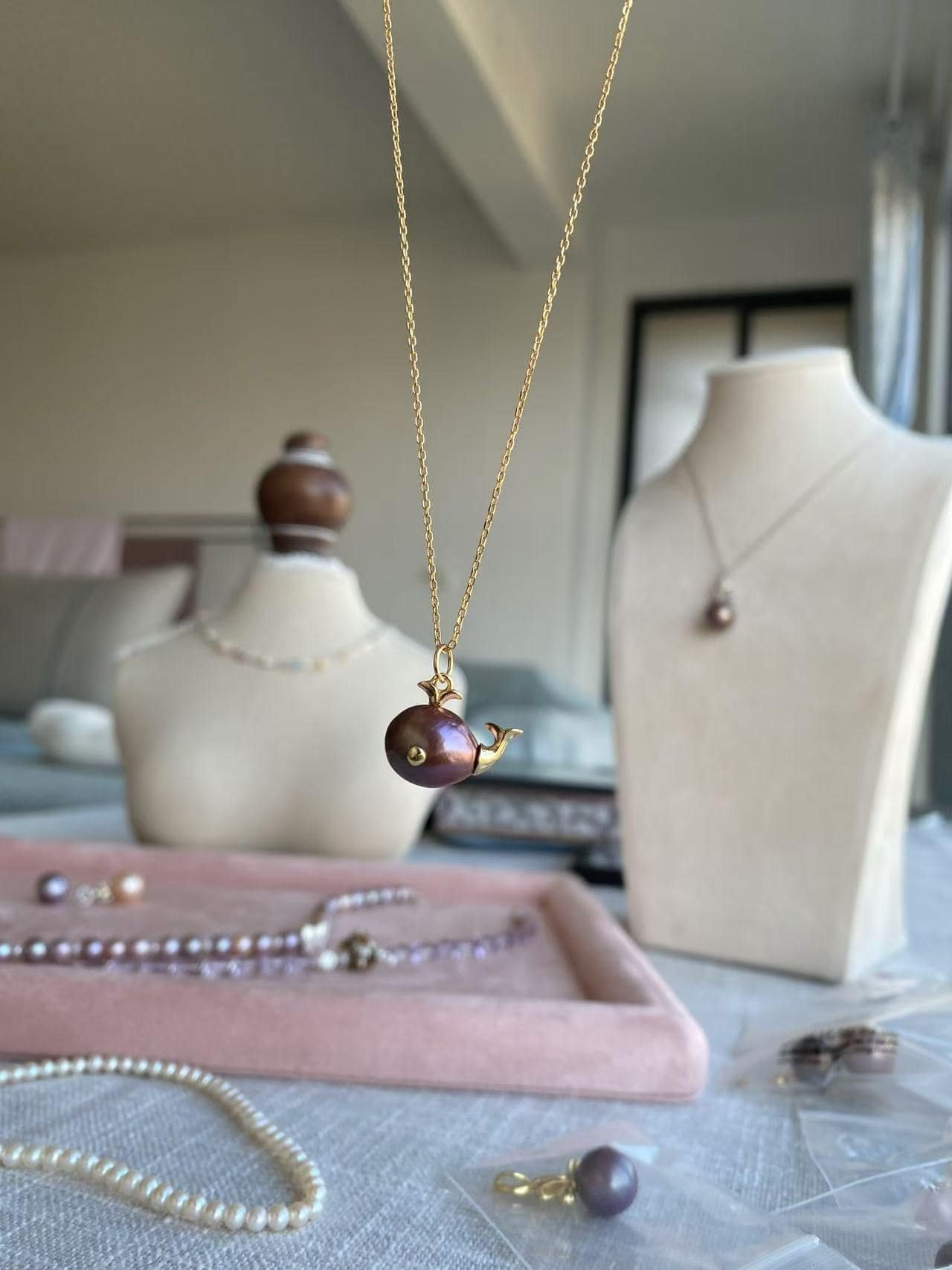 Whale Pearl Pendant