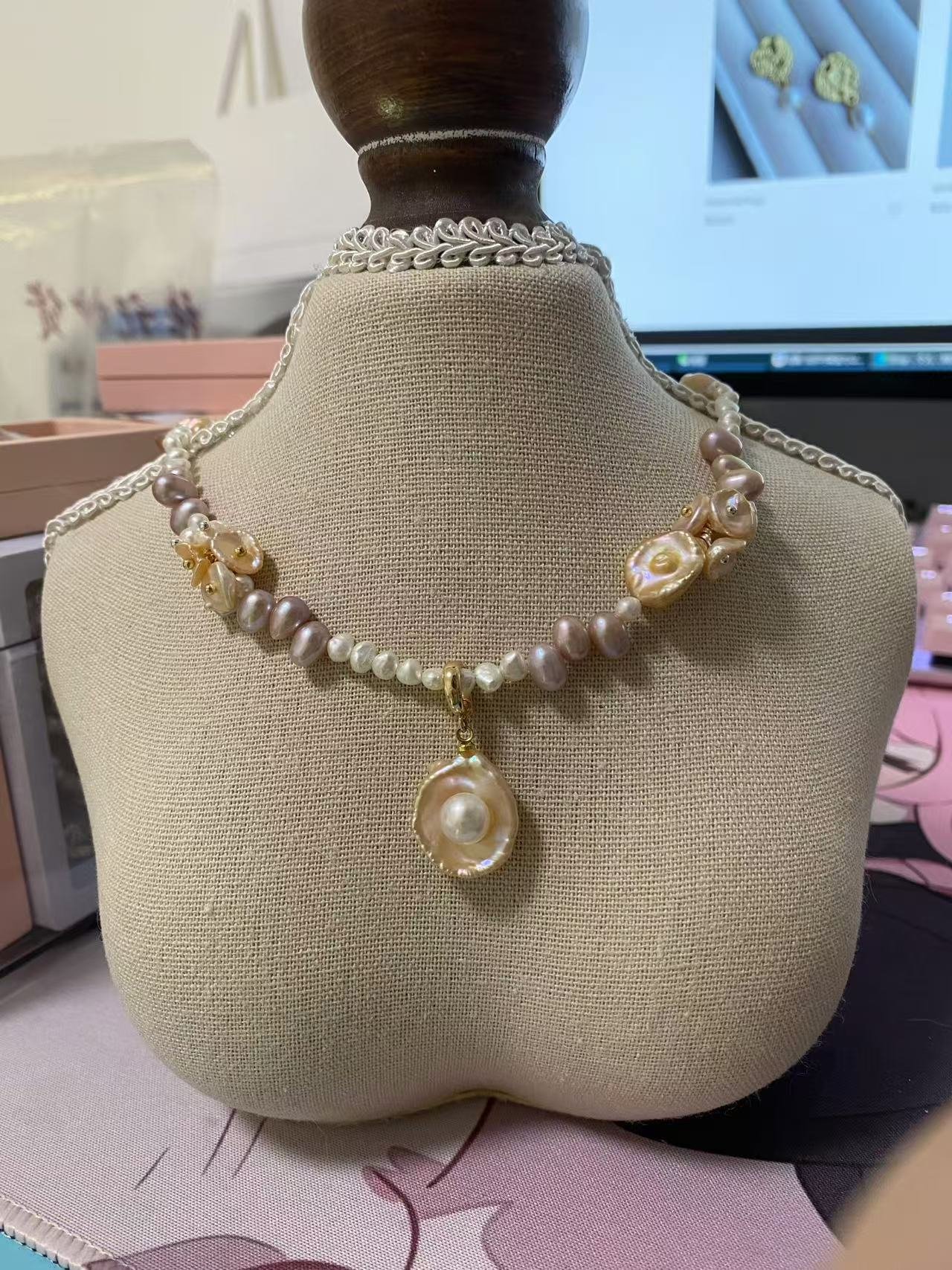 Poached Egg Pearl Necklace