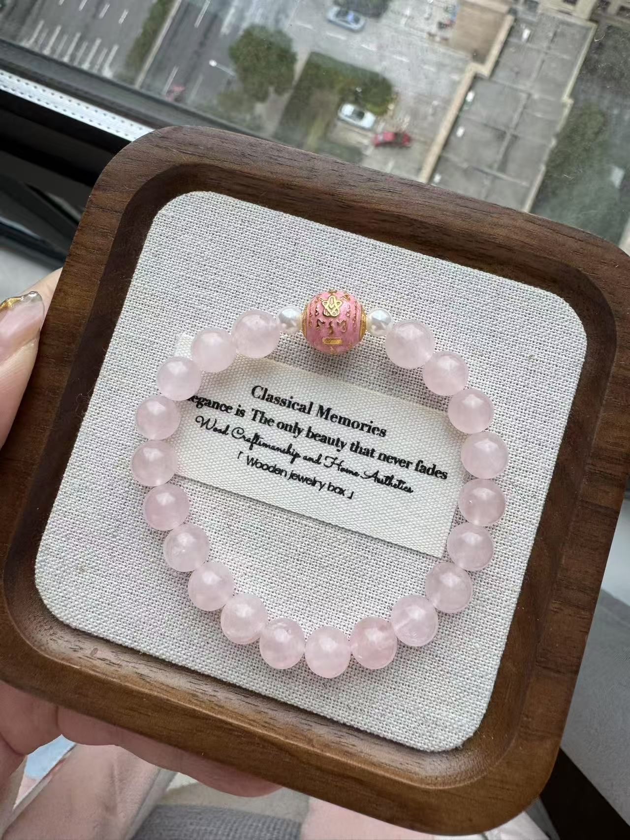 Pink crystal bracelet