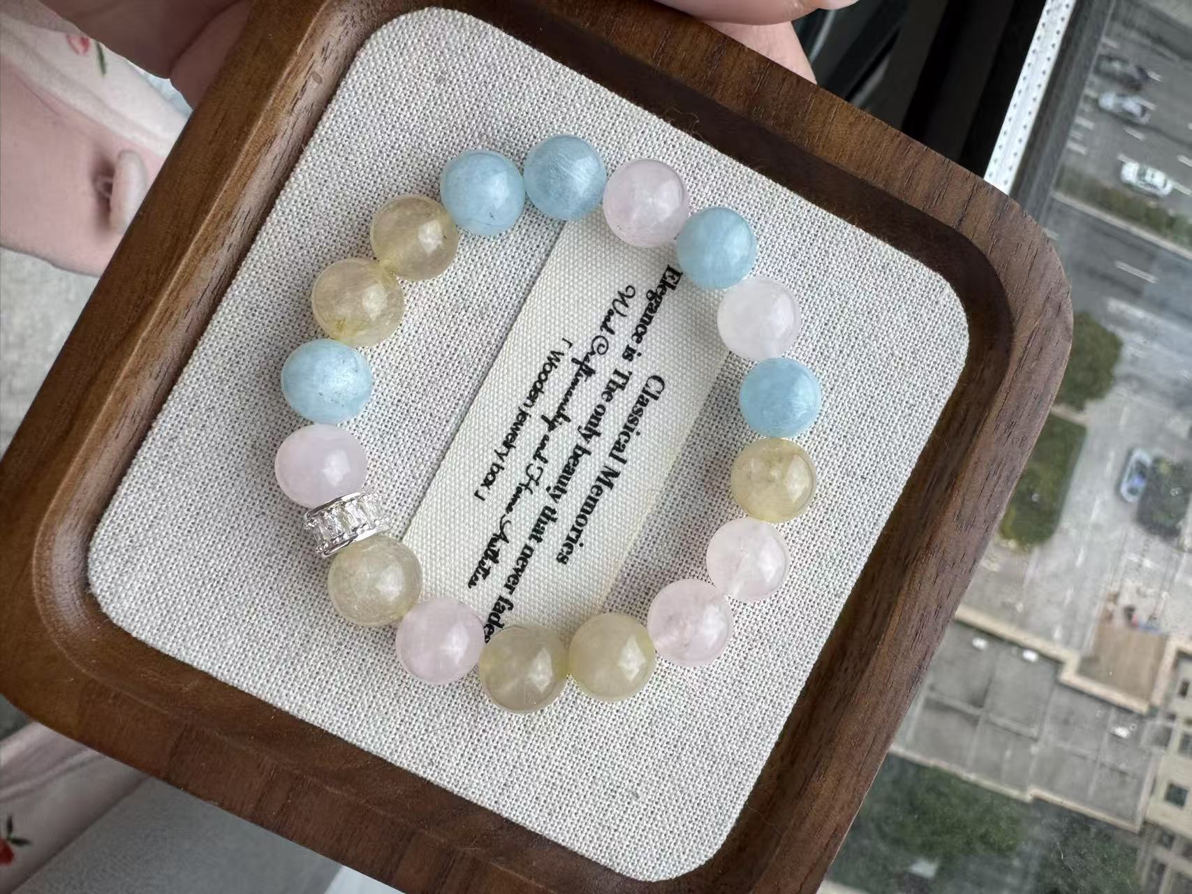Aquamarine crystal bracelet