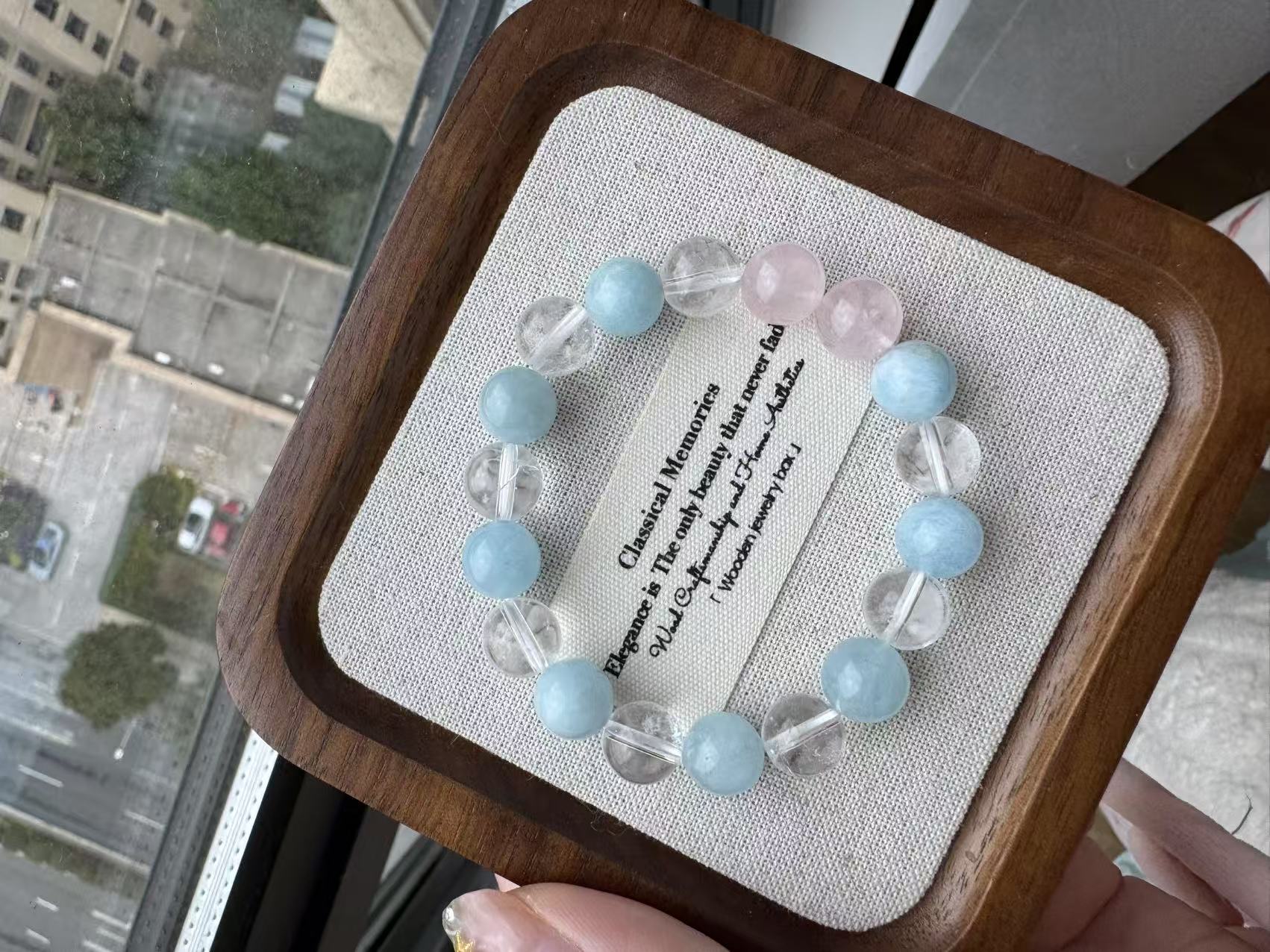 Aquamarine crystal bracelet