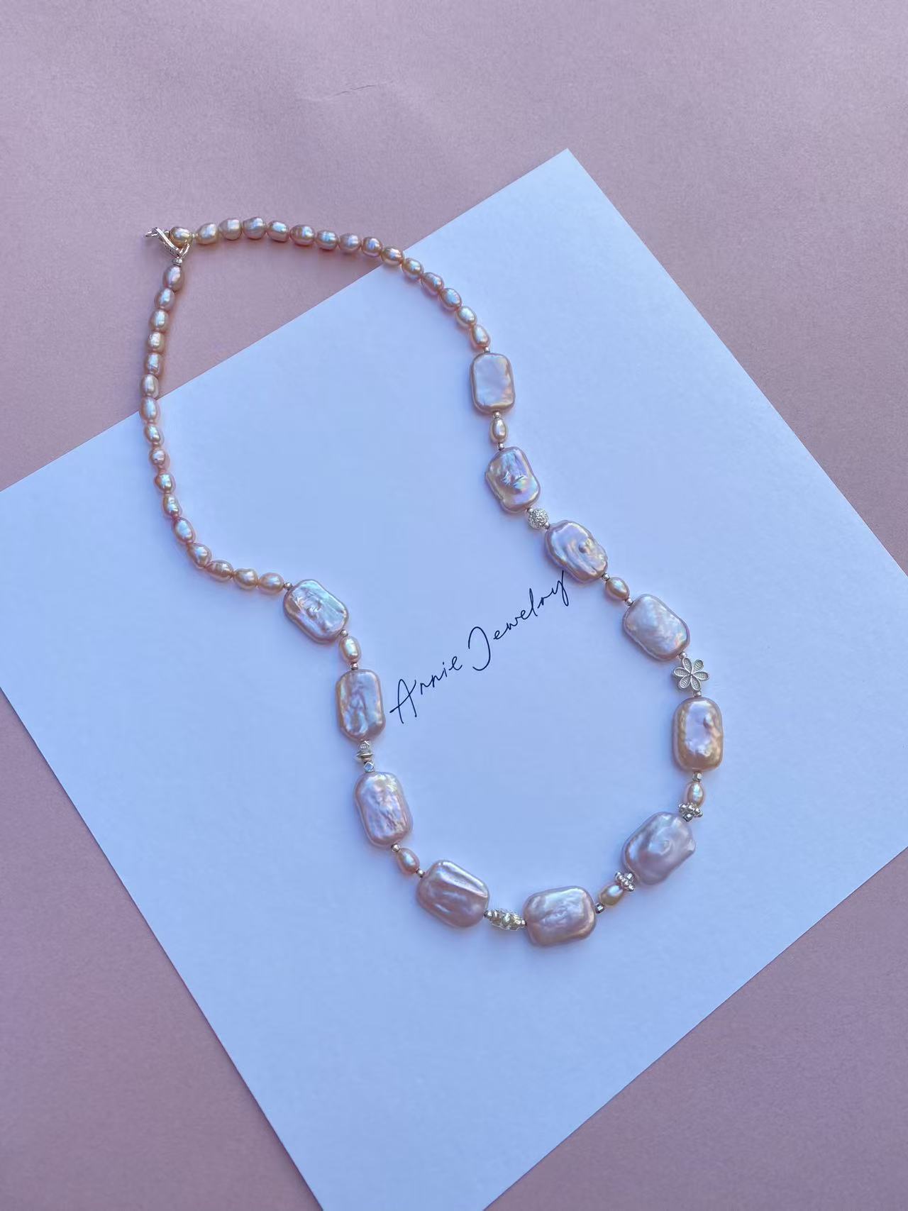 Square Pearl Necklace