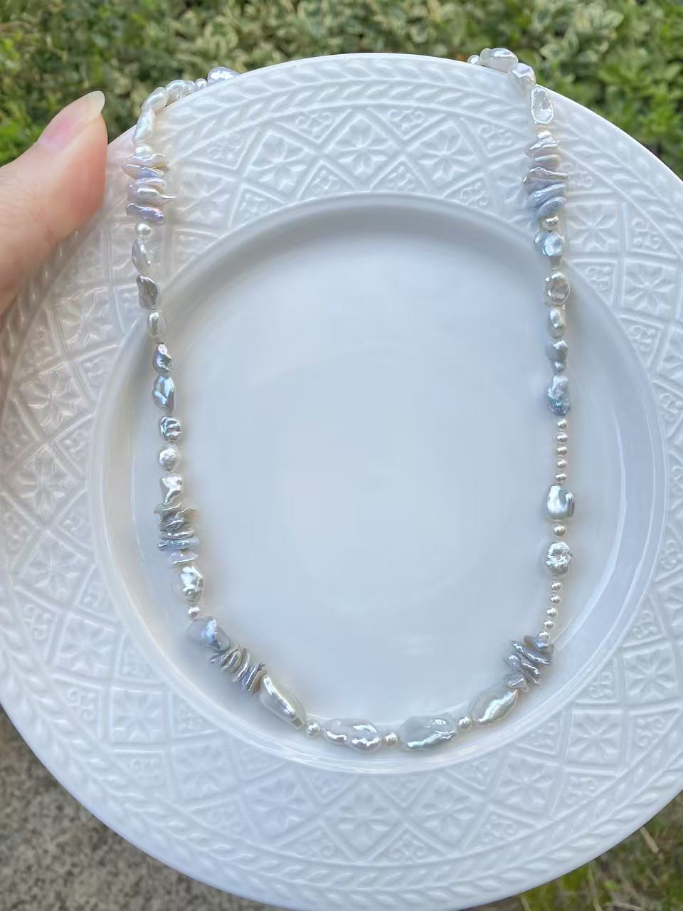 Blue Pearl Necklace
