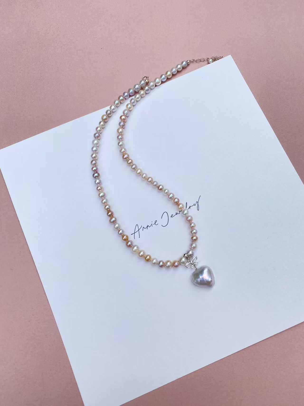 Heart-Shaped Pearl Necklace