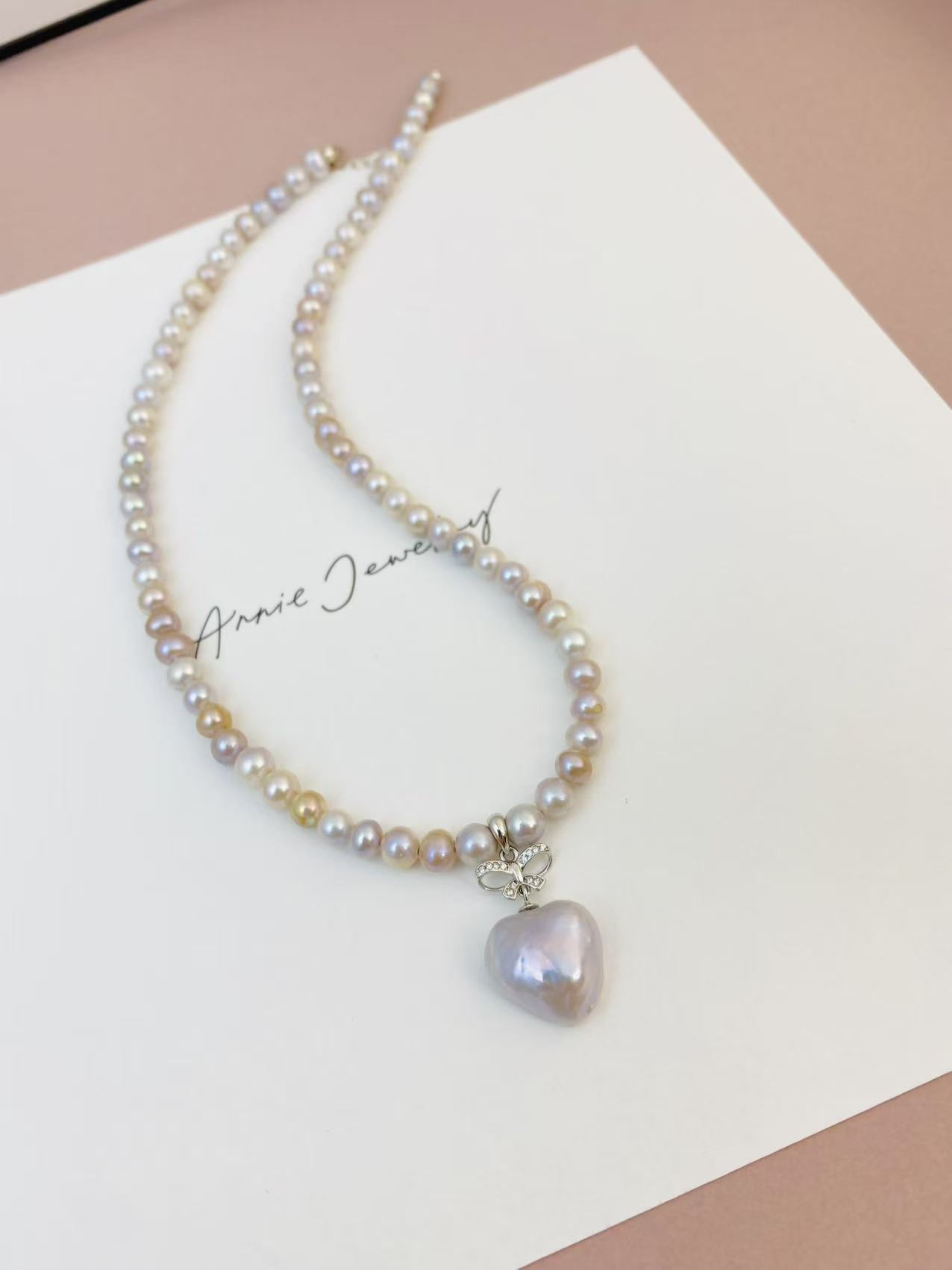 Heart-Shaped Pearl Necklace