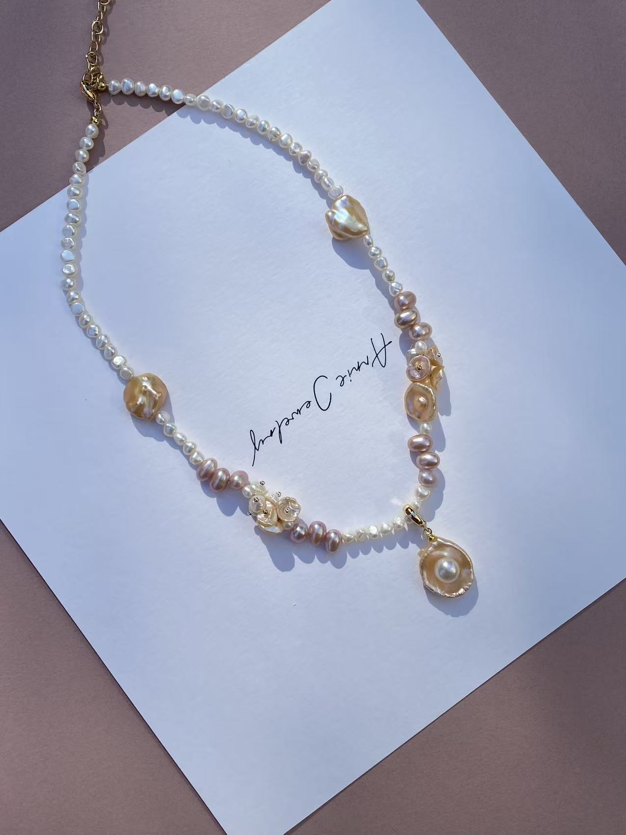 Poached Egg Pearl Necklace