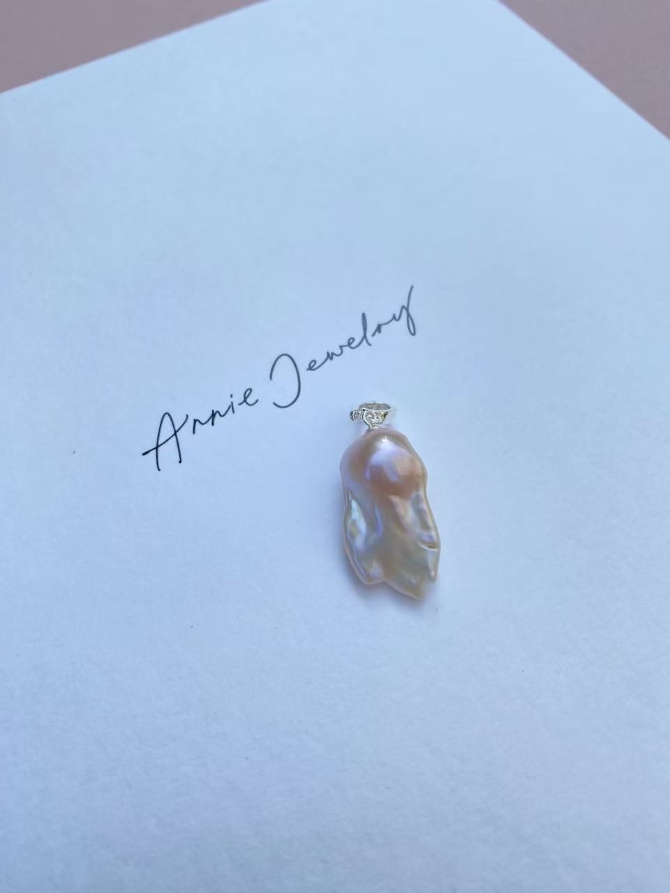 Large Iridescent Baroque Pearl Pendant | Handmade Rainbow Luster Statement Pendant | Boho Wedding Bridal Jewelry Gift for Her