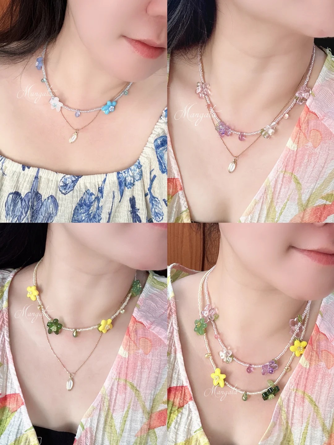 Glass Flower Necklace