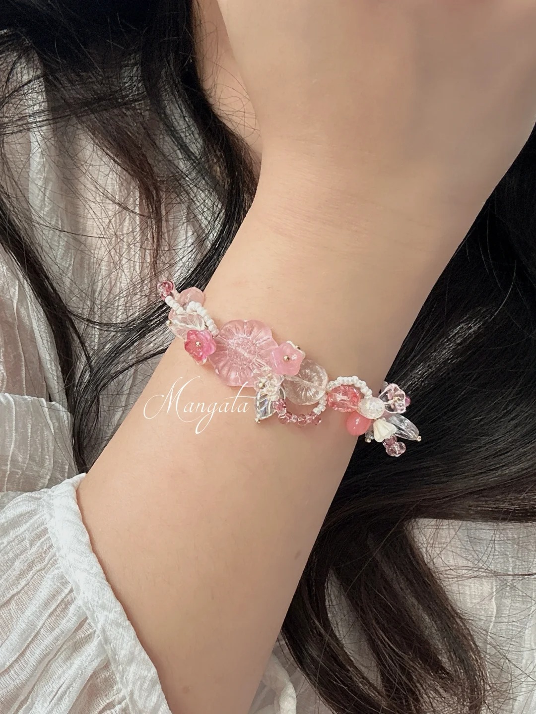 Spring cherry blossom bracelet