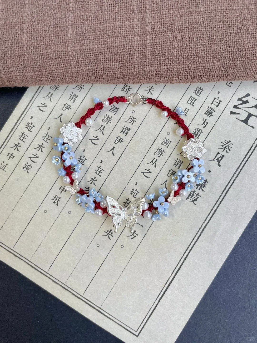 Lotus braided rope bracelet